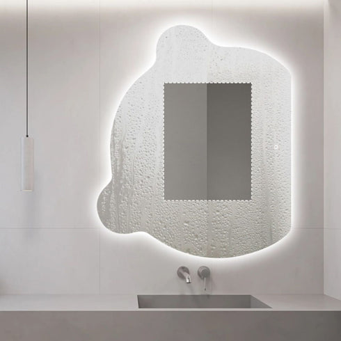 Torquay Teddy Irregular Modern Anti-Fog Backlit LED Bathroom Mirror with Touch Sensor