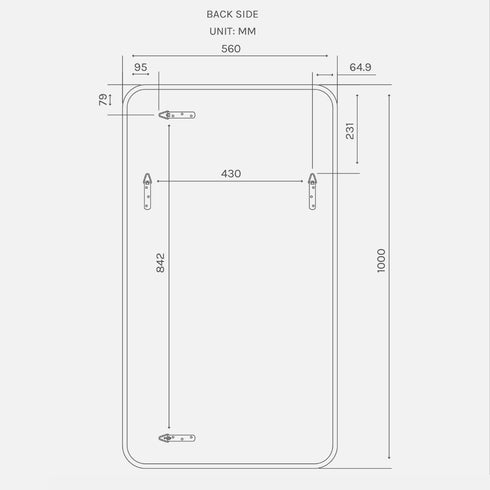 Albin Radius Rectangle Antique Brass Wall Mirror