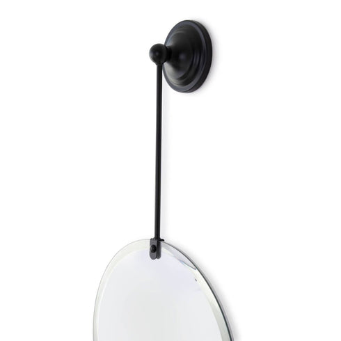 Nerida Round Drop Wall Mirror with Black Metal Clip