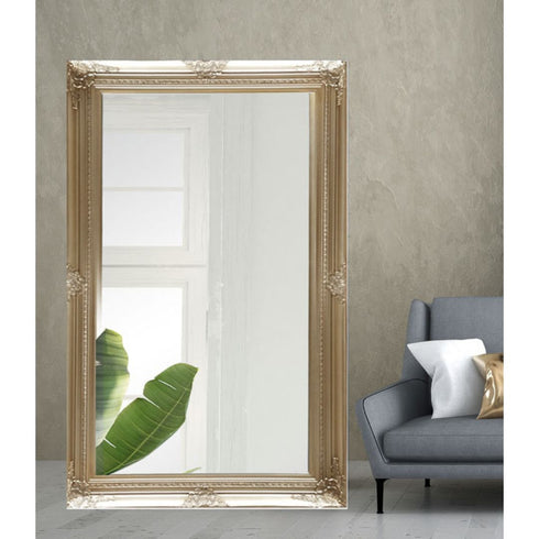 Freda Ornate Champagne Floor Mirror