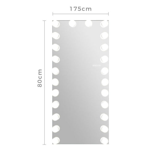 Kurinda Full Length LED Hollywood Vanity Mirror White