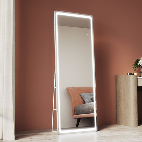 Anzy Square Corner Floor Standing Mirror - Wall Mountable