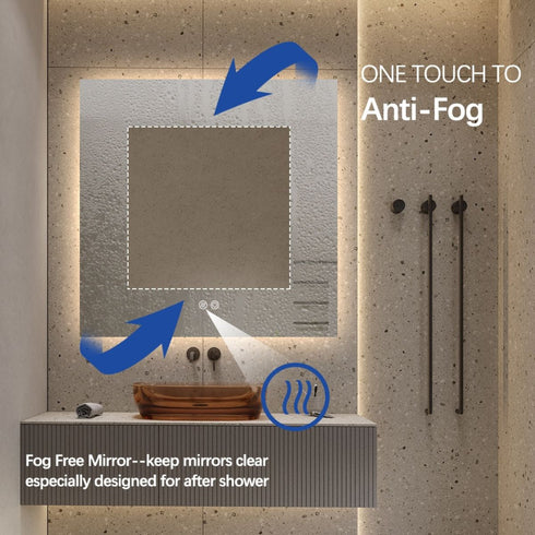 Lorne Frameless Backlit LED Square Bathroom Mirror