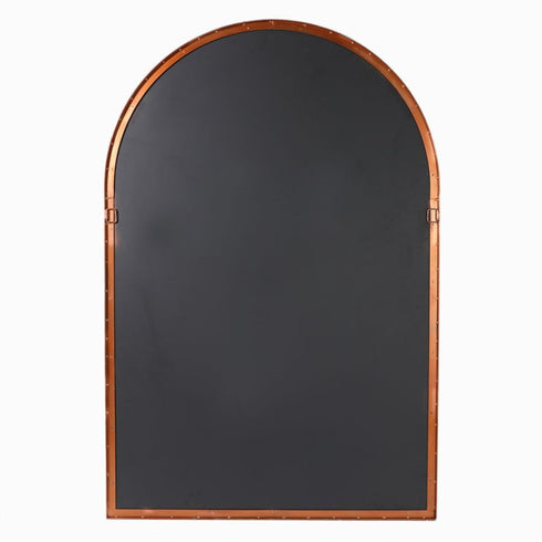 back of Nida Arched Full Length Antique Brass Wall Mirror