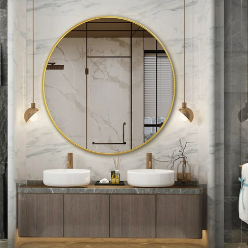 Solea Rose Gold Round Wall Mirror