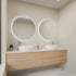 Meeray Framed Anti-fog LED Brushed Gold Round Bathroom Mirror with Optional Bluetooth Speaker