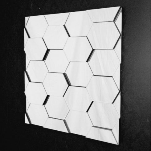 Zephyr Square 3D Wall Mirror - Multi Faceted Geometric Decorative Mirror Panel