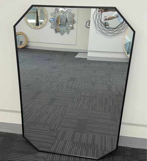 Gerard Octagon Black Aluminium Frame Wall Mirror