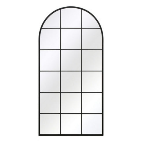 Ella Arched Large Black Wall Mirror - Window Frame Floor Mirror