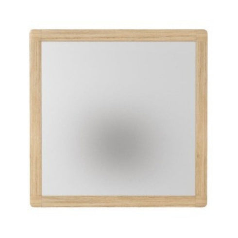 Jethro Solid Teak Wood Rectangular Natural Wall Mirror with Soft Rounded Edges