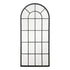 Bailey Arched Metal Grid Industrial Window Black Wall Mirror