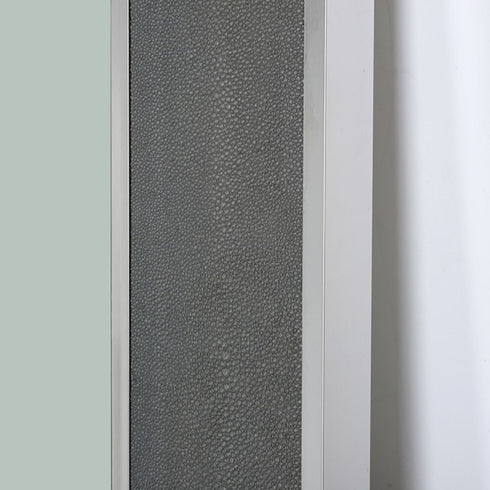 Siena Full Length Stainless Steel Wall Mirror With Grey Leather