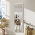 Ceduna White Wood Full Length Mirror with Gold Accents - Freestanding Rectangular Mirror
