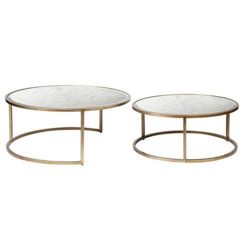 Tatiana Mirrored Nesting Coffee Tables Antique Gold