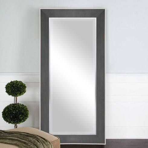 Siena stainless steel full-length mirror in modern bedroom