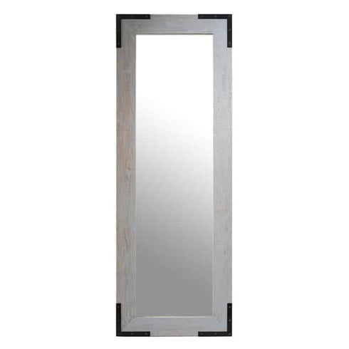 Spiegel Modern Full Height Mirror with slim silver grey stainless steel frame