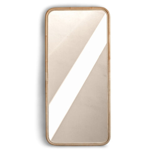 Dashiell Rounded Edge Natural Full Length Rattan Wall Mirror