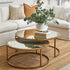 Tatiana Mirrored Nesting Coffee Tables Antique Gold