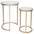 Tatiana Mirrored Nesting Side Tables Antique Gold