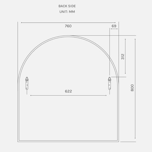 Apsel Arch Antique Brass Wall Mirror