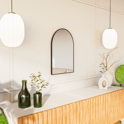Aiva Arch Matt Black Wall Mirror