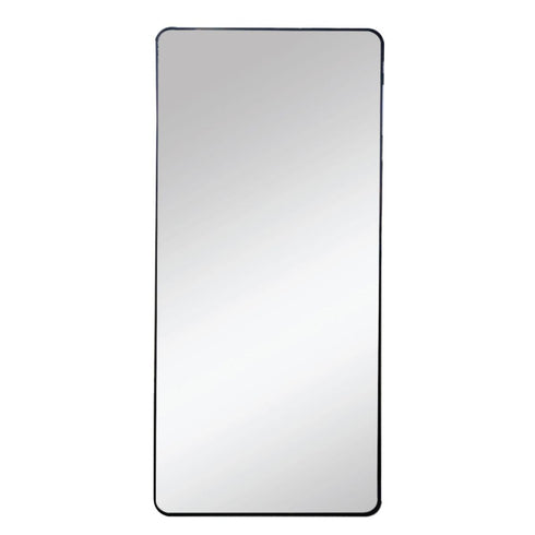 Malen Full Length Black Wall Mirror with slim matte frame and rounded corners