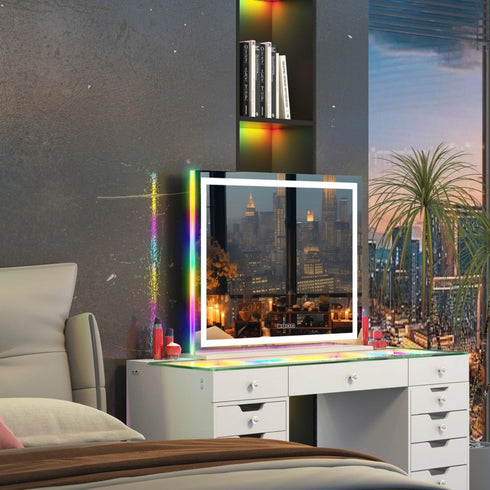 Waru Hollywood Vanity Mirror with RGB & Bluetooth Speaker