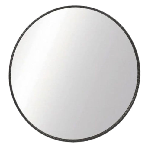 Loen Black Round Wall Mirror