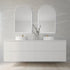 Allan Arched Brushed Gold Framed LED Bathroom Mirror with Wave Motion Sensor