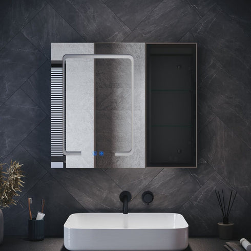 Arisanta Anti-fog LED Bathroom Cabinet With Glass Shelves