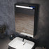 Dane Hemp Black LED Bathroom Cabinet with Makeup Storage Shelf