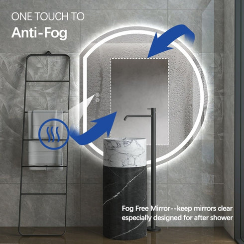 Wategos Crescent Shape Left Cut Moon Frontlit Frosted LED Bathroom Mirror