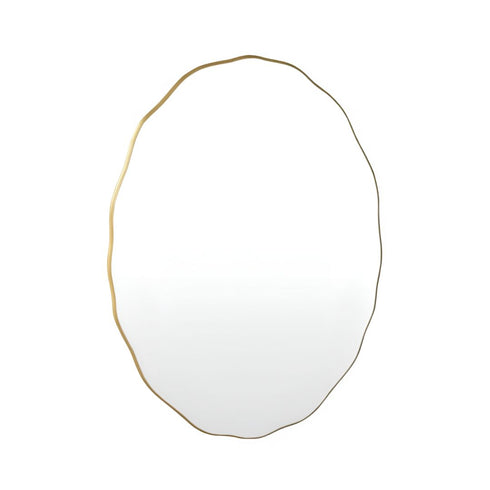 Wave Gold Oval Wall Mirror