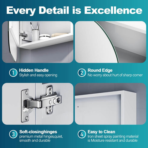Eclat Bathroom Wall Mirror Rectangle Shaving Cabinet