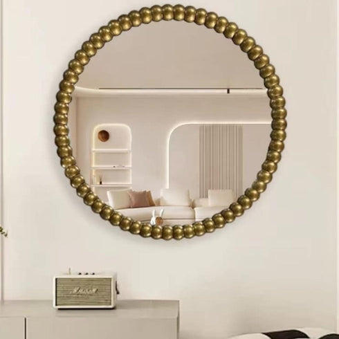 Miro Gold Sunburst Round Wall Mirror