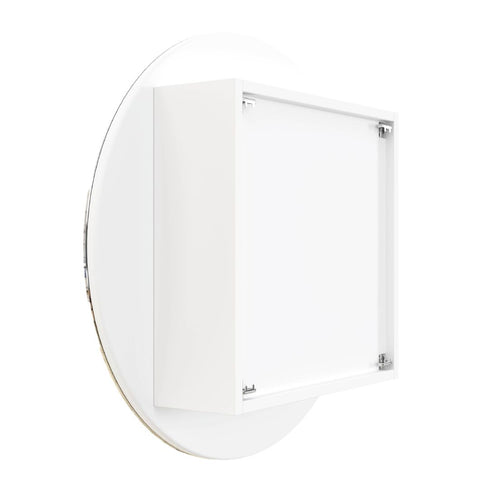 Militon Bathroom Round White Mirror Cabinet