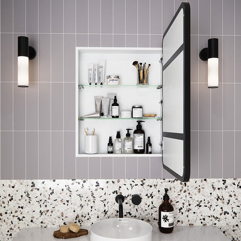 Amelia Rectangle Black Mirror Cabinet