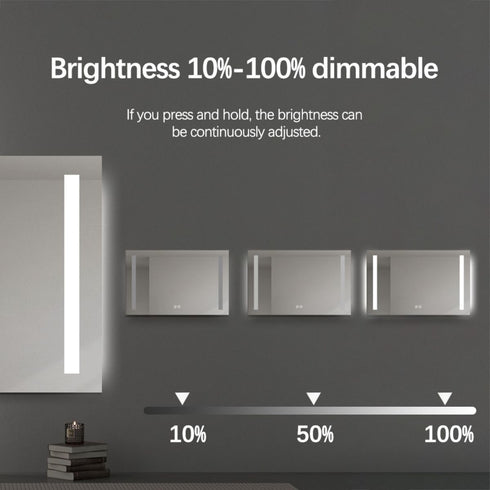 Jade Frameless Double-Sided Frosted Frontlit LED Wall Mirror
