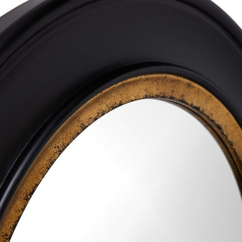 Cecille Black Round Mirror