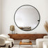 Elun Black Round Wall Mirror