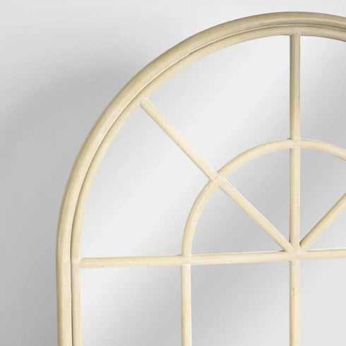 Clairissa Window Style Arched Wall Mirror - Natural Timber Frame