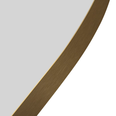 Graeme Aluminium Framed Rounded Corners Rectangular Brushed Gold Bathroom Mirror