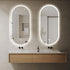 Joule Frameless Oval 30mm LED Strip Bathroom Mirror with Defogger