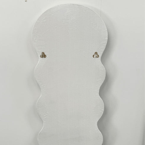 Quinn Wavy Velvet Frame White Wall Mirror