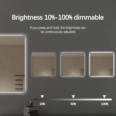 Lorne Frameless Backlit LED Square Bathroom Mirror