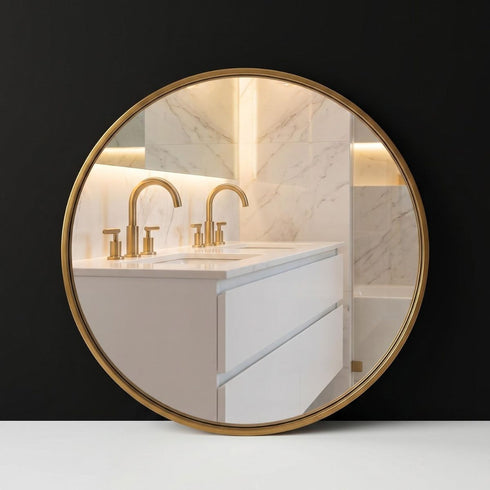Georgina Gold Round Wall Mirror