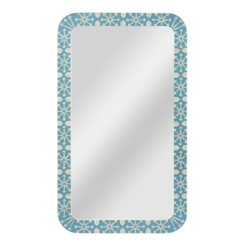 Aiza Bone Inlay Aqua & White Wall Mirror