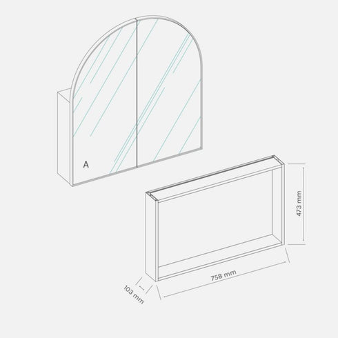 Amaris Brushed Nickel Arch Mirror Cabinet