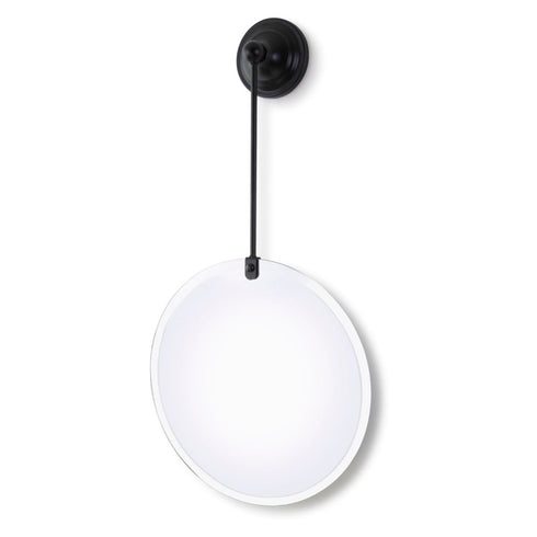 Nerida Round Drop Wall Mirror with Black Metal Clip