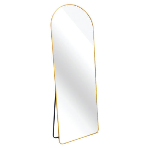 Ronan Gold Aluminium Arch Floor Mirror with Stand